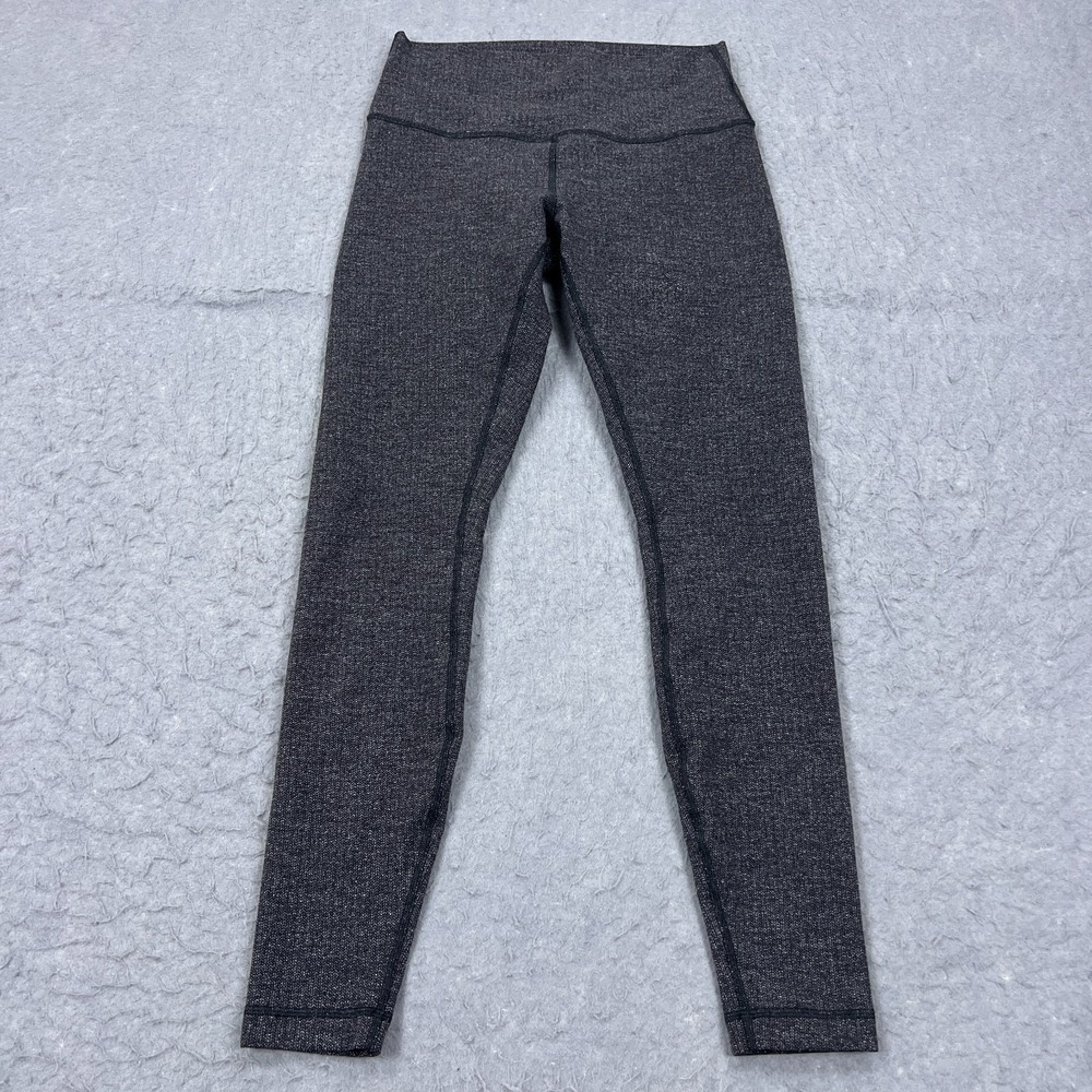Lululemon Wunder Under Hi-Rise Tight 28" Sz 8 Variegated Knit Black Luon W5AXCS